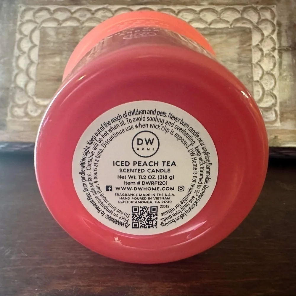 NEW DW HOME ICED PEACH TEA FRESHLY STIRRED AROMA CANDLE